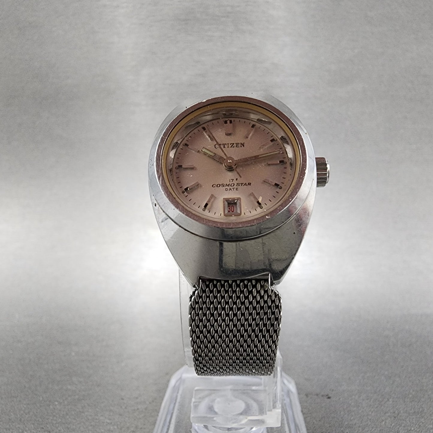 Citizen Cosmostar Watch Women 24mm Silver Dial Silver Tone Date Manual Runs