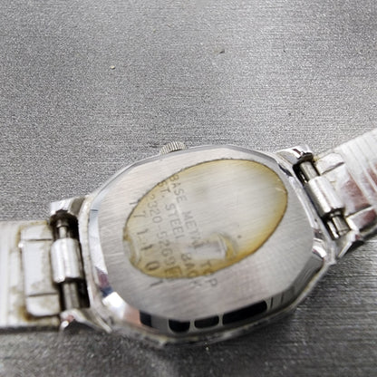 Seiko Watch Women 18mm White Dial Silver Tone Rectangle 2320-5269 New Battery
