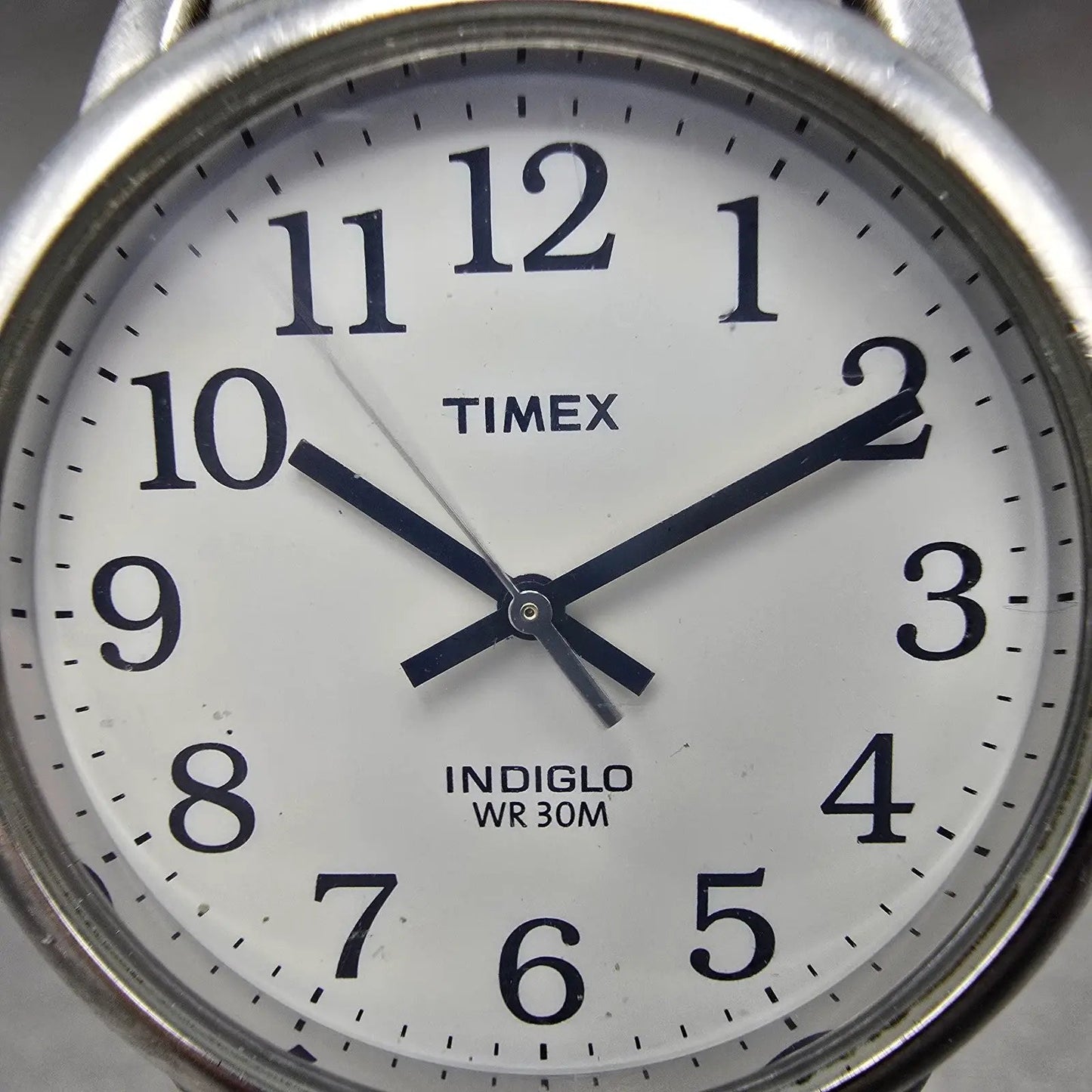 Timex Easy Reader Watch Men 35mm White Dial Silver Tone Round New Battery  HINK1