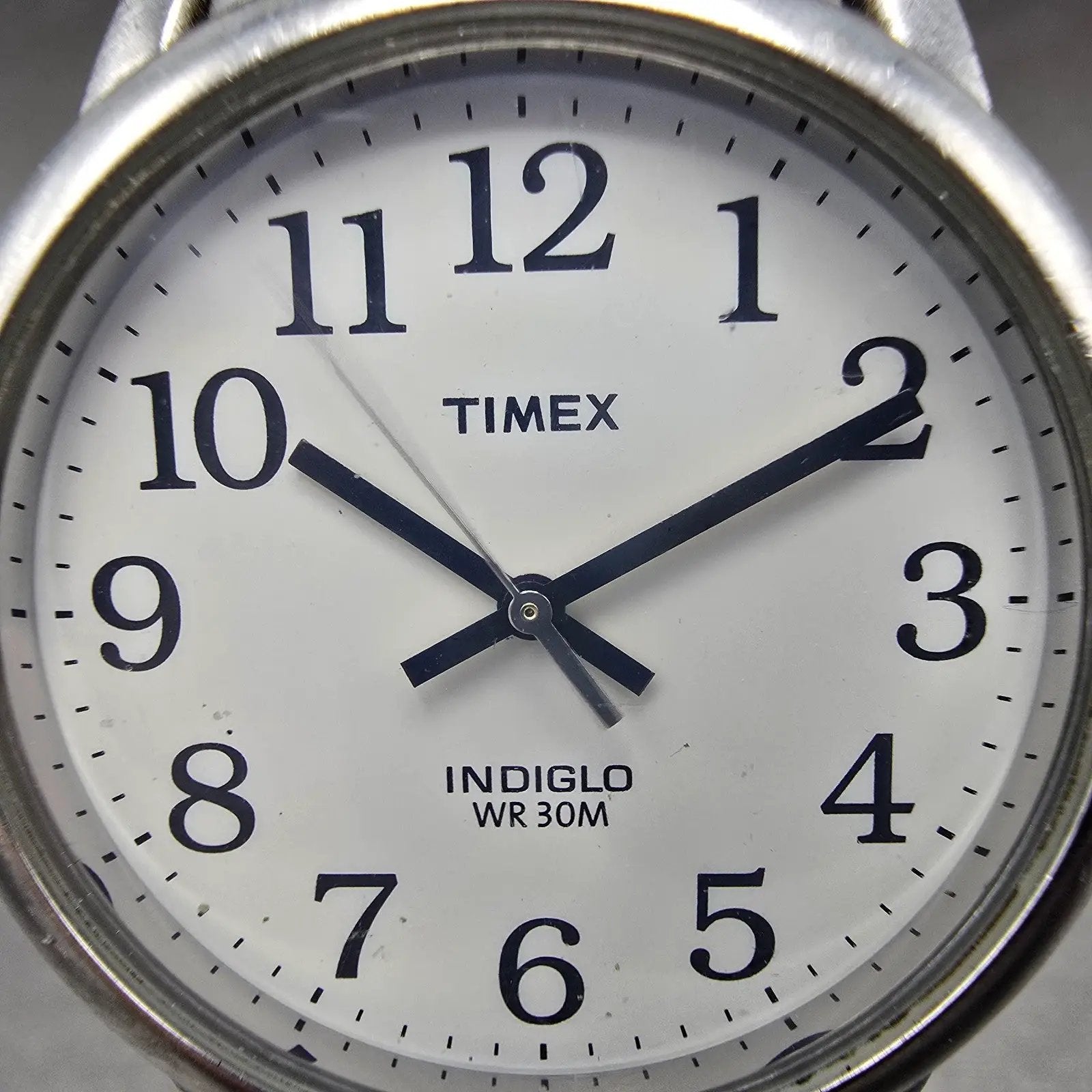 Timex Easy Reader Watch Men 35mm White Dial Silver Tone Round New Battery  HINK1
