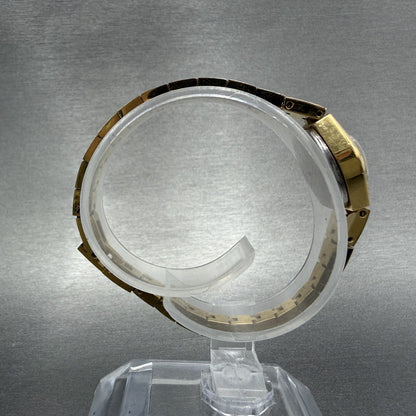 Waltham Heart Watch Women 16mm Black Dial Gold Tone Round New Battery VTG8