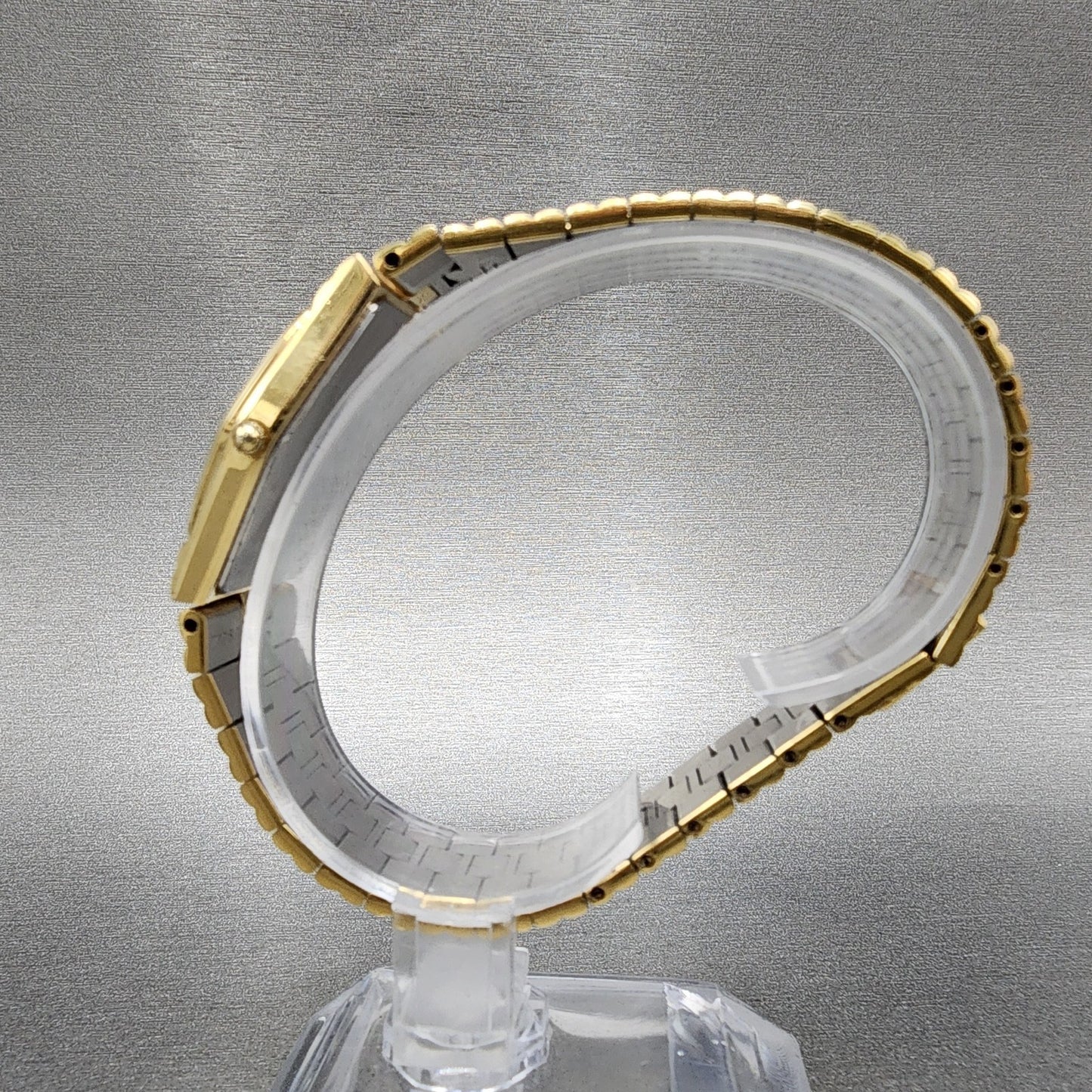 Seiko Lassale Watch Men 32mm Champagne Dial Gold Tone Date 7752-5019 New Battery