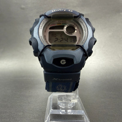 Casio baby G Watch Women 41mm Digital White Dial Blue Case Round BGX-141 New Bat5