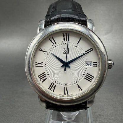 ESQ Watch Men 37mm White Dial Silver Tone Date Round E5349 PARTS0