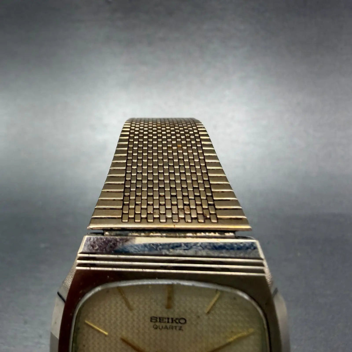 Seiko Dolce Watch Men 30mm Champagne Dial Gold Tone 5931-5450 New Battery ABCD4