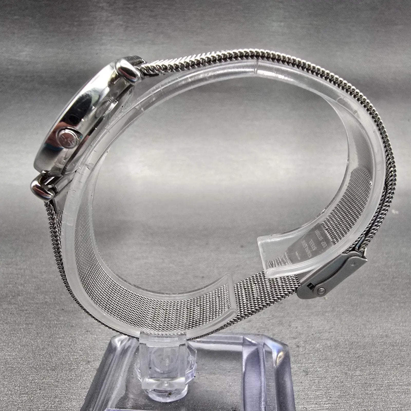 Skagen Watch Women 25mm Black Dial Silver Tone Round 107SSSBD New Batt6