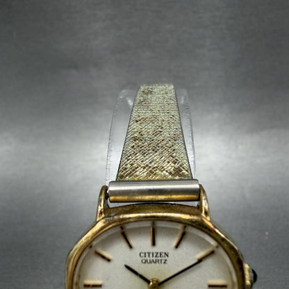 Citizen CQ Castalia Watch Women 24mm White Dial Gold Tone 4831926 New Battery4