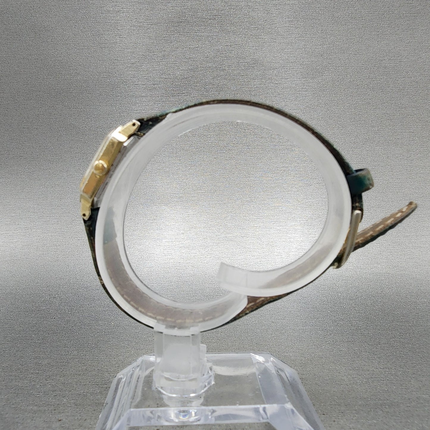 Seiko Watch Women 18mm Blue Dial Gold Tone Octagon 2C215090 New Battery VTG5
