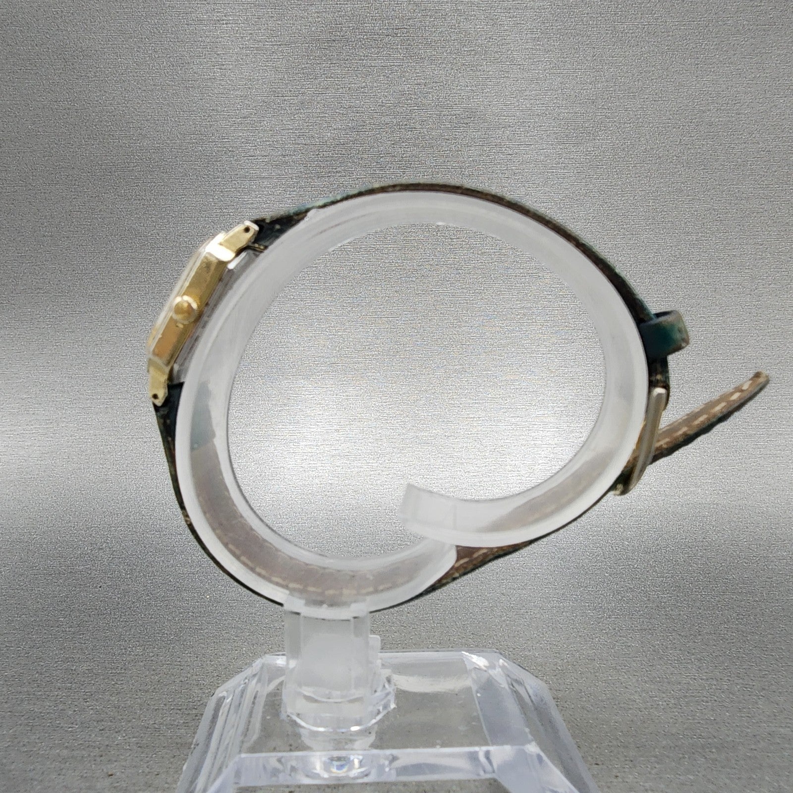 Seiko Watch Women 18mm Blue Dial Gold Tone Octagon 2C215090 New Battery VTG5
