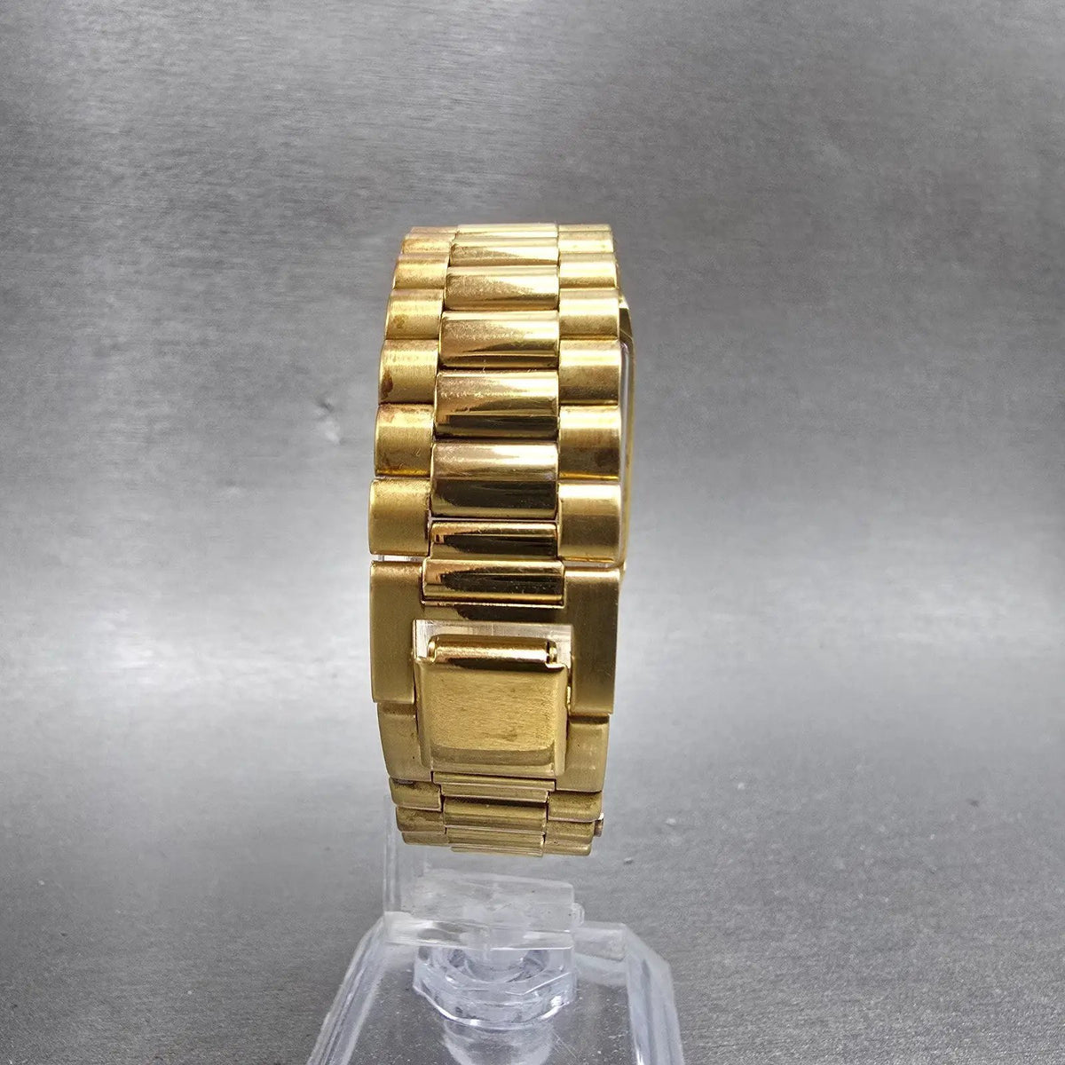 Seiko Tank Watch Men 26mm Champagne Dial Gold Tone Rectangle 5Y94-5119 PARTS8