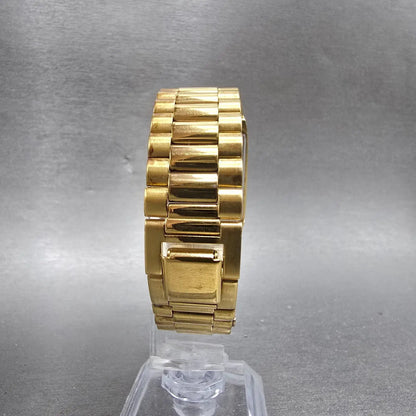 Seiko Tank Watch Men 26mm Champagne Dial Gold Tone Rectangle 5Y94-5119 PARTS8