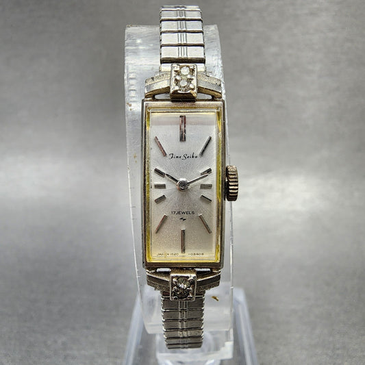 Seiko Fine Seiko Watch Women 12mm Silver Dial Silver Tone Manual 15203310 Runs0