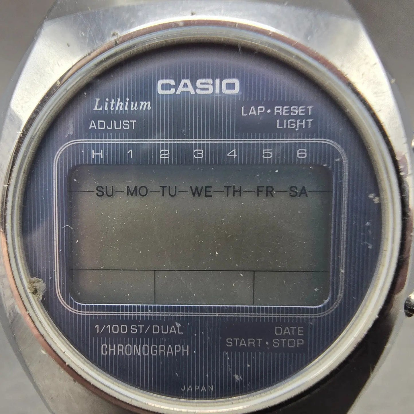 Casio Watch Men 34mm Silver & Blue Digital Watch Alarm Chronograph 95QR-31 PARTS2