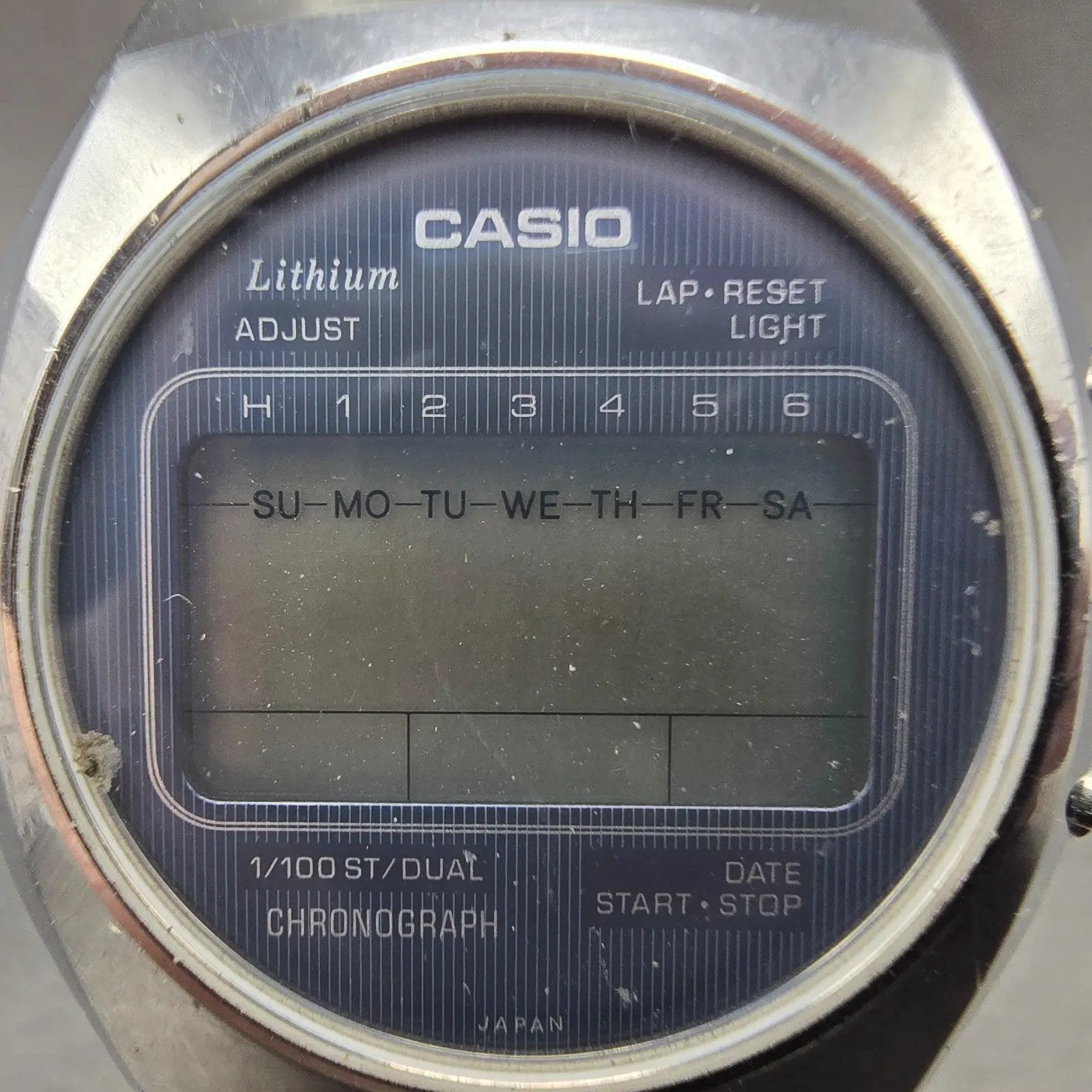 Casio Watch Men 34mm Silver & Blue Digital Watch Alarm Chronograph 95QR-31 PARTS2