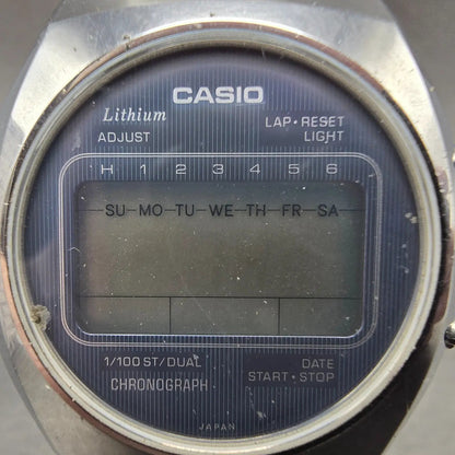 Casio Watch Men 34mm Silver & Blue Digital Watch Alarm Chronograph 95QR-31 PARTS2
