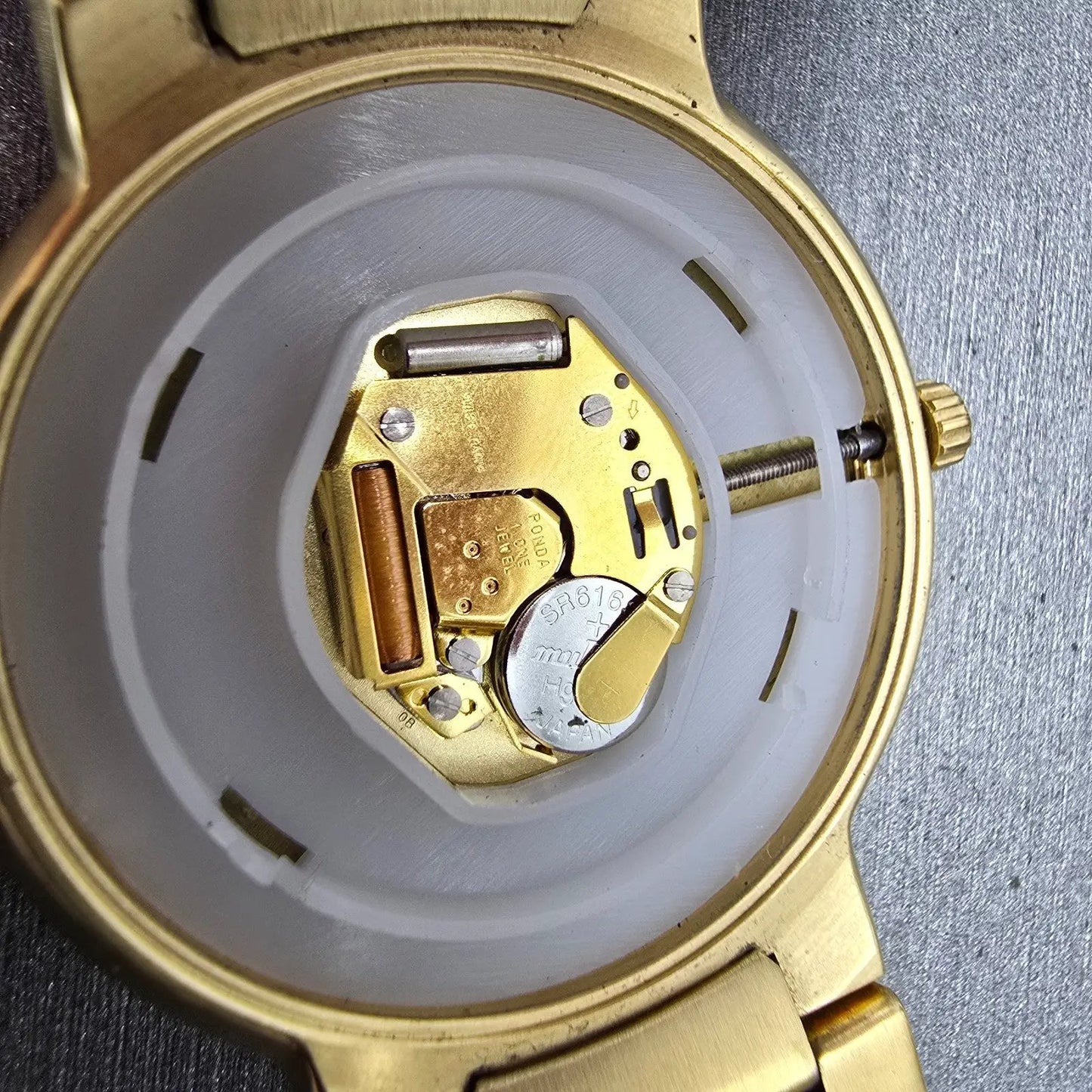 Movado Temo Watch Men 38mm Black Dial Gold Tone READ!!! 59.1.19.1319 New Battery12