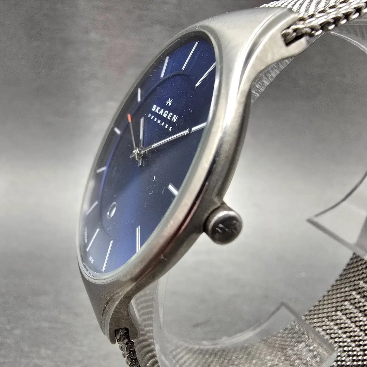 Skagen Watch Men 39mm Blue Dial Silver Tone Date Round 956XLTTM PARTS3