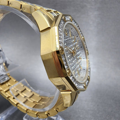 Bulova Octava Watch Women 36mm White Dial Gold Tone Octagon Crystal Accents3