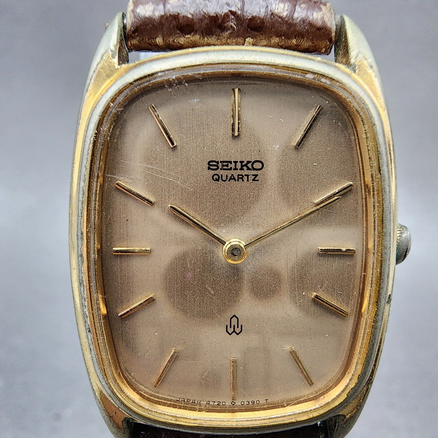 Seiko Tank Watch Women 23mm Champagne Dial Gold Tone Rectangle 47205100 New Bat1