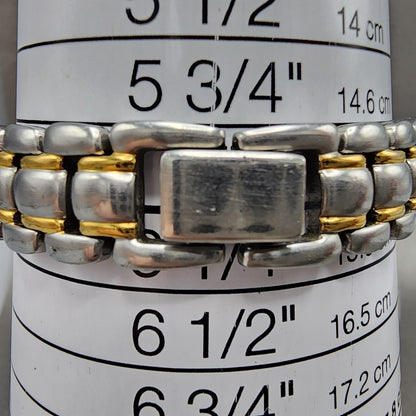 Seiko SQ 50 Watch Women 25mm White Dial Two Tone Date 7n820301 New Battery11