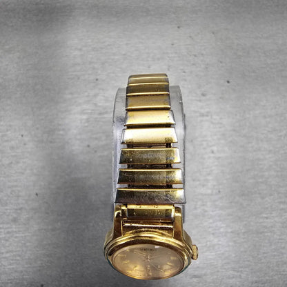 Seiko Watch Women 19mm Gold Dial Gold Tone Round 1N01-0GD0 New Battery Vintage4