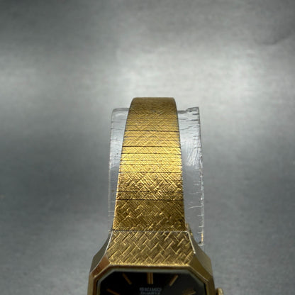 Seiko Watch Women 19mm Brown Dial Gold Tone 1400-5429  Octagon New Battery VTG4