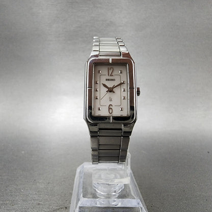 Seiko Lukia Tank Watch Women 20mm Silver Dial Silver Tone 1n010bz0 New Battery6