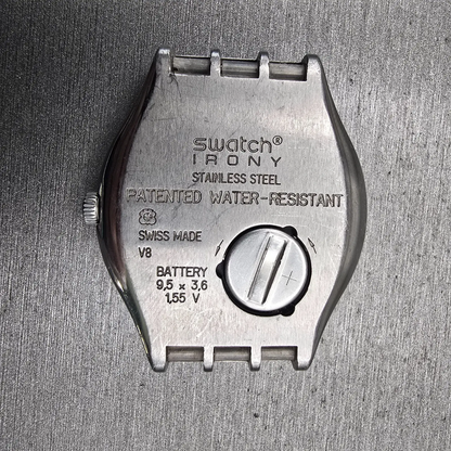 Swatch Irony Casse-Cou Watch Men 37mm Silver Dial Steel YGS732 Daydate New Batt5