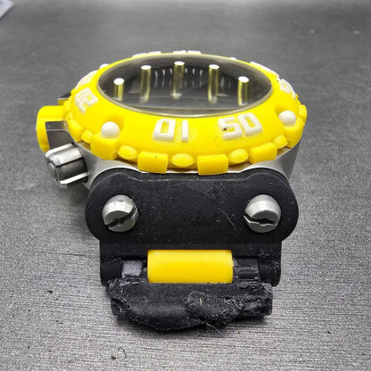 Invicta Chronograph Dive Watch Men 50mm Black Dial Steel Yellow 10038 NewBatt JK5