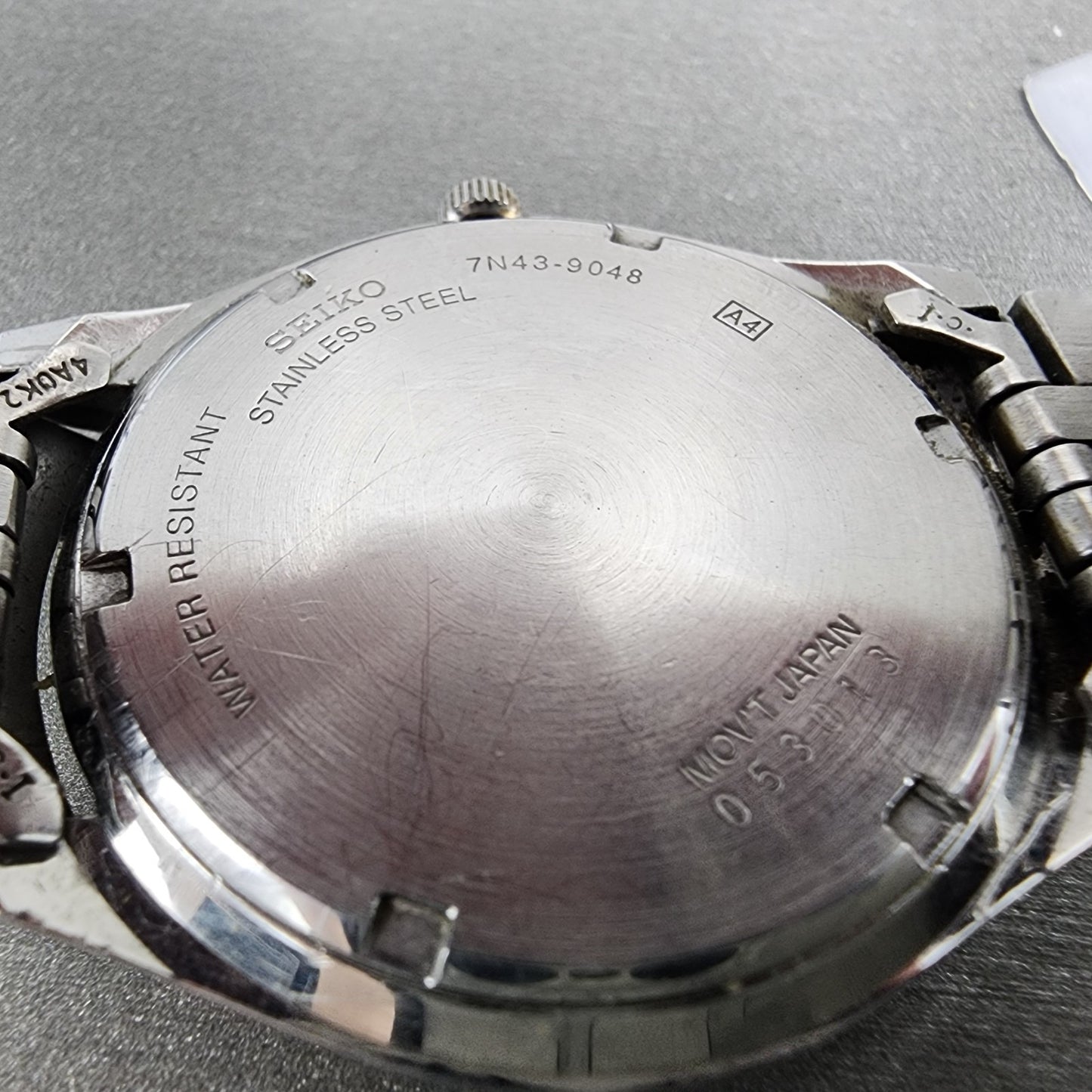 Seiko Watch Men 37mm Gray Dial Two Tone Daydate Round 7N439048 New Battery10