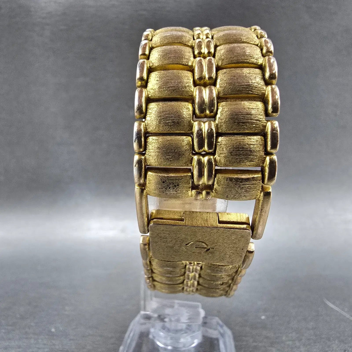 Elgin Tank Watch Men 23mm Champagne Dial Gold Rectangle Diamond Quartz New batt7