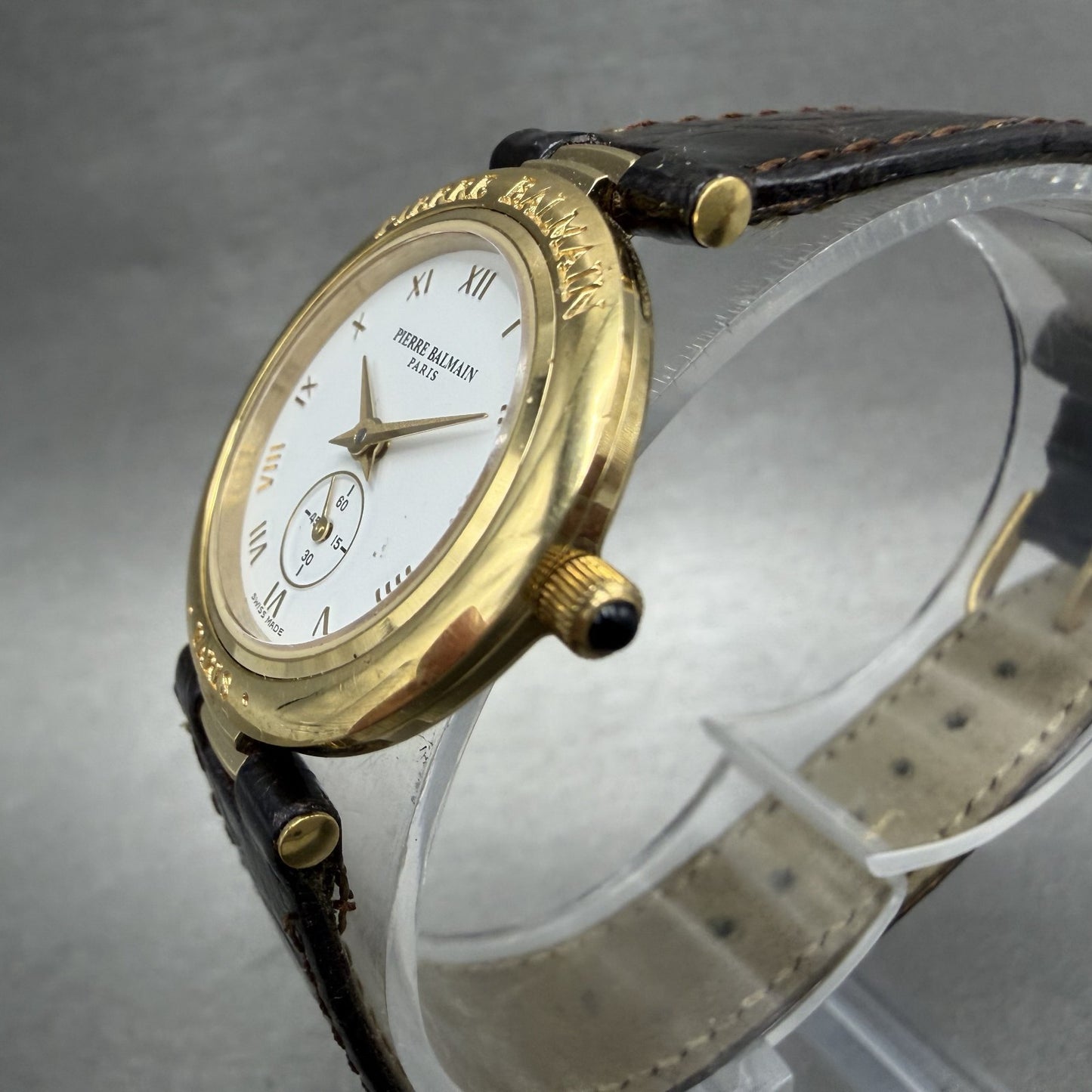 Pierre Balmain Watch Women 26mm White Dial Gold Tone Small Seconds New battery2