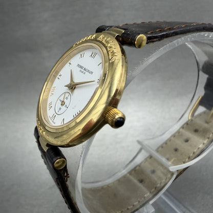 Pierre Balmain Watch Women 26mm White Dial Gold Tone Small Seconds New battery2