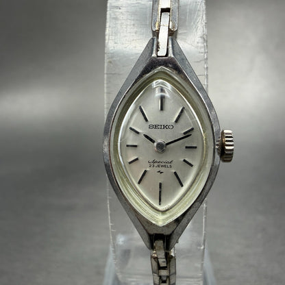 Seiko Special Watch Women 15mm White Dial Silver Tone Manual Wind 1140-7080 Runs0