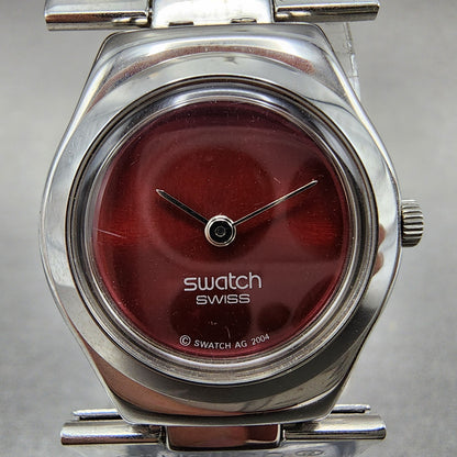 Swatch Irony Passion Watch Women 25mm Red Dial Steel Round YSS190H New Battery1