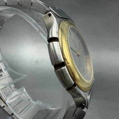 Yves Saint Laurent Watch Men 33m Silver Dial Two Tone Round New Battery3