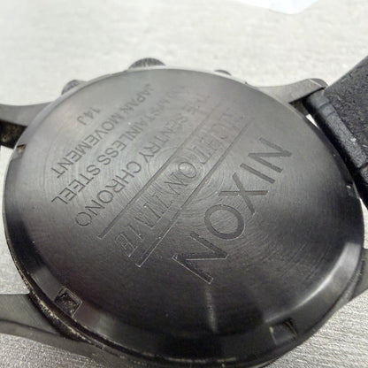 Nixon Sentry Chrono Watch Men 42mm Gray Dial Black Tone Date Round New Battery9