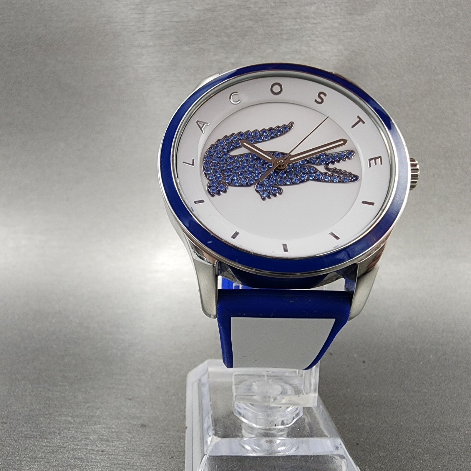 Lacoste Victoria Watch Women 40mm White Dial Silver Tone Round New Battery5