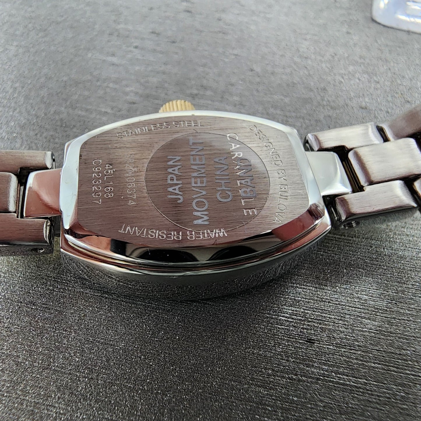 Bulova Caravelle Watch Women 18mm MOP Dial Two Tone Steel Rectangle 45L16812