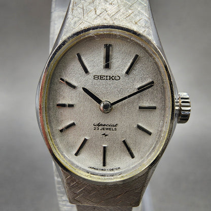 Seiko Special Watch Women 19mm White Dial White Gold Plated Manual Wind Runs1