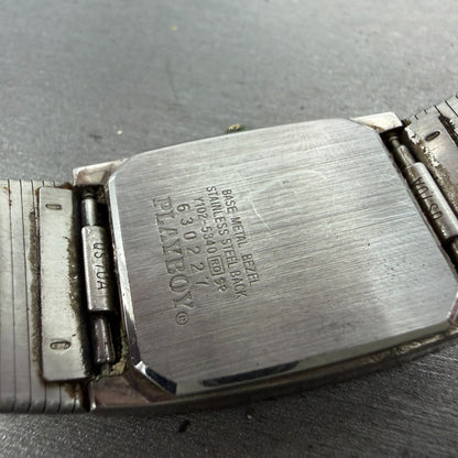 Seiko Playboy Tank Watch Men 25mm Gray Dial Two Tone Date Y102-5340 New Battery9