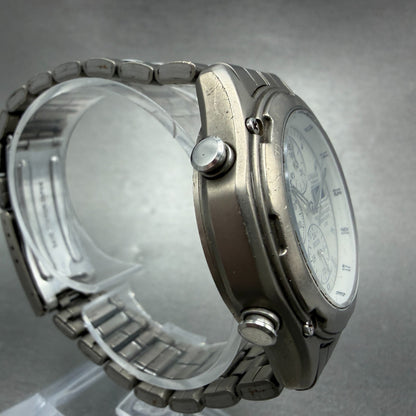 Casio Lineage LIS-001 Watch Men 41mm White Dial Titanium Alarm Chrono New batt3