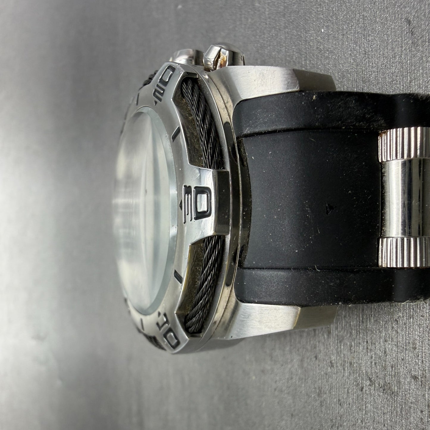 Invicta Bolt Chronograph Watch Men 50mm Black Dial Steel Date 24215 New Battery6