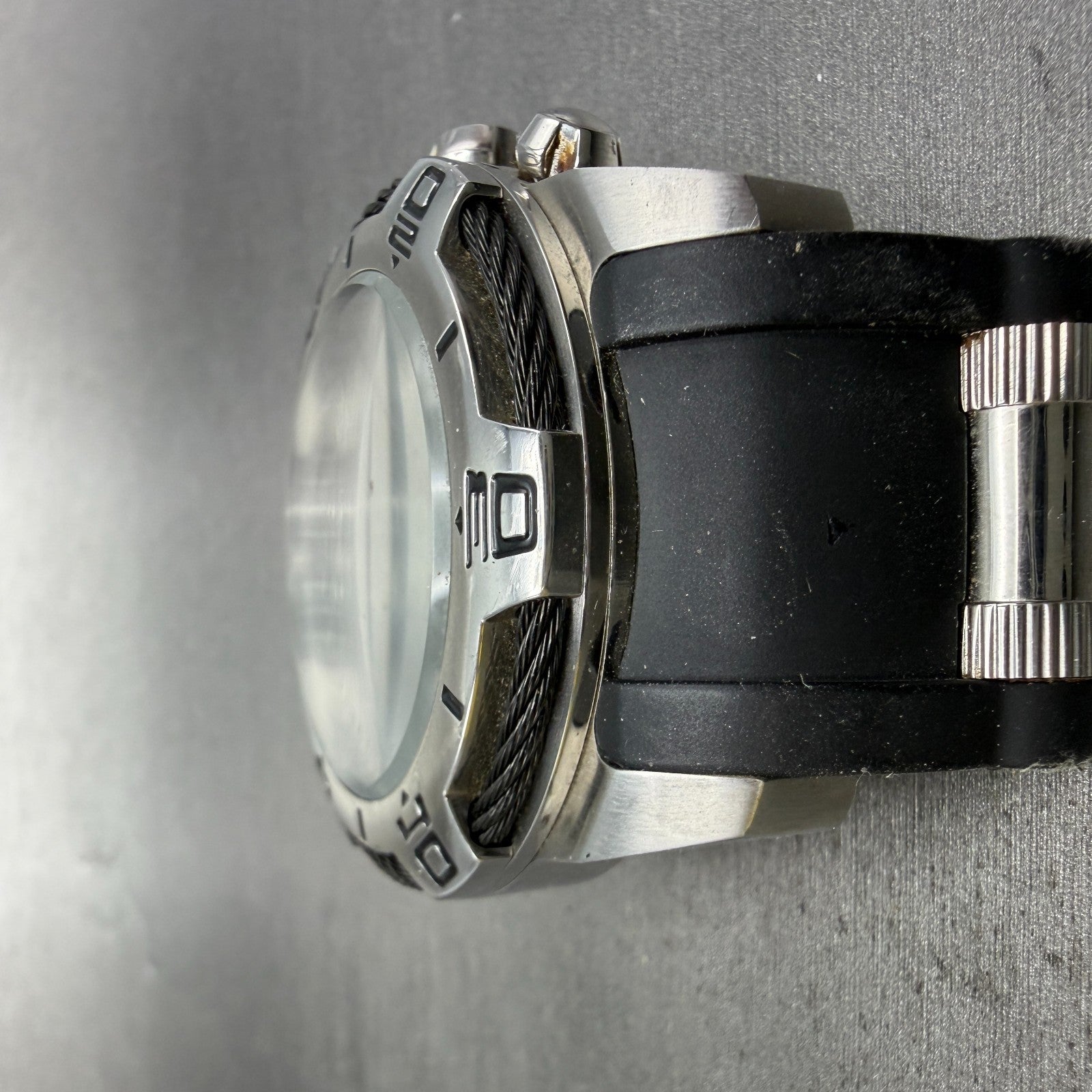 Invicta Bolt Chronograph Watch Men 50mm Black Dial Steel Date 24215 New Battery6