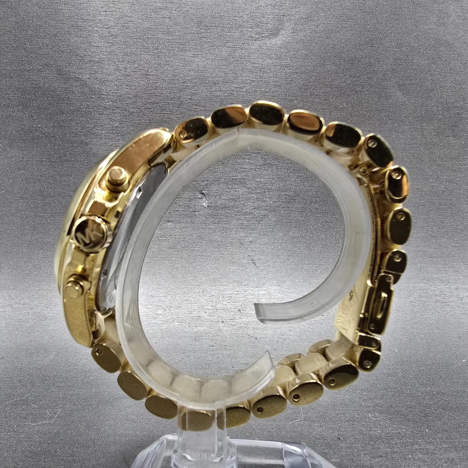 Michael kors Bradshaw Watch Women 43mm Champagne Dial Gold Tone Date New Battery6
