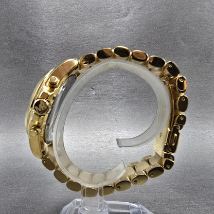 Michael kors Bradshaw Watch Women 43mm Champagne Dial Gold Tone Date New Battery6