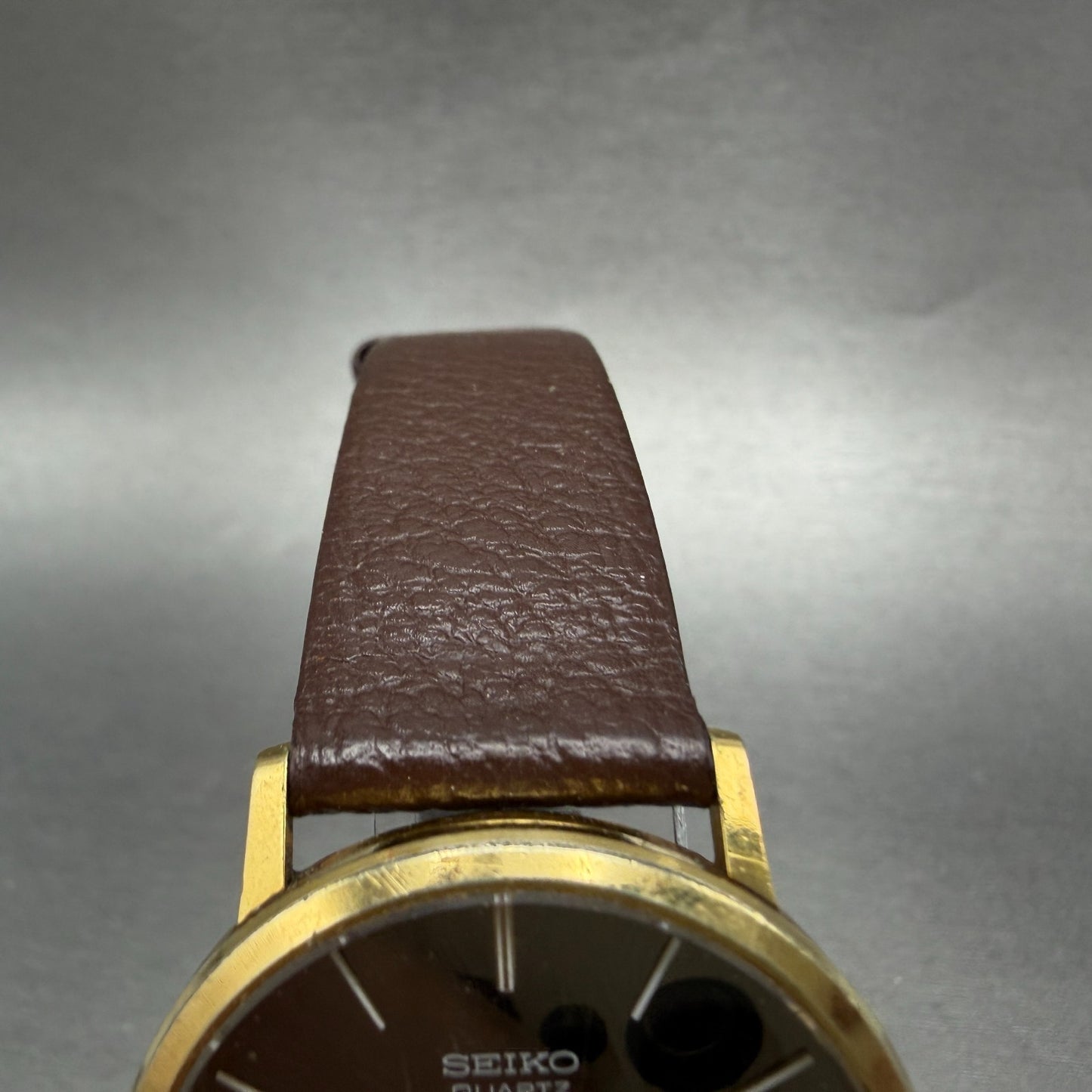 Seiko Watch Men 34mm Gold Mirror Dial Gold Tone Round 4100-9007 New Battery4