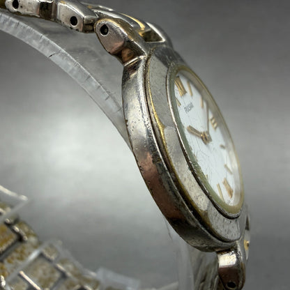 Pulsar Watch Women 28mm White Dial Two Tone Round V700-6330 New Battery3