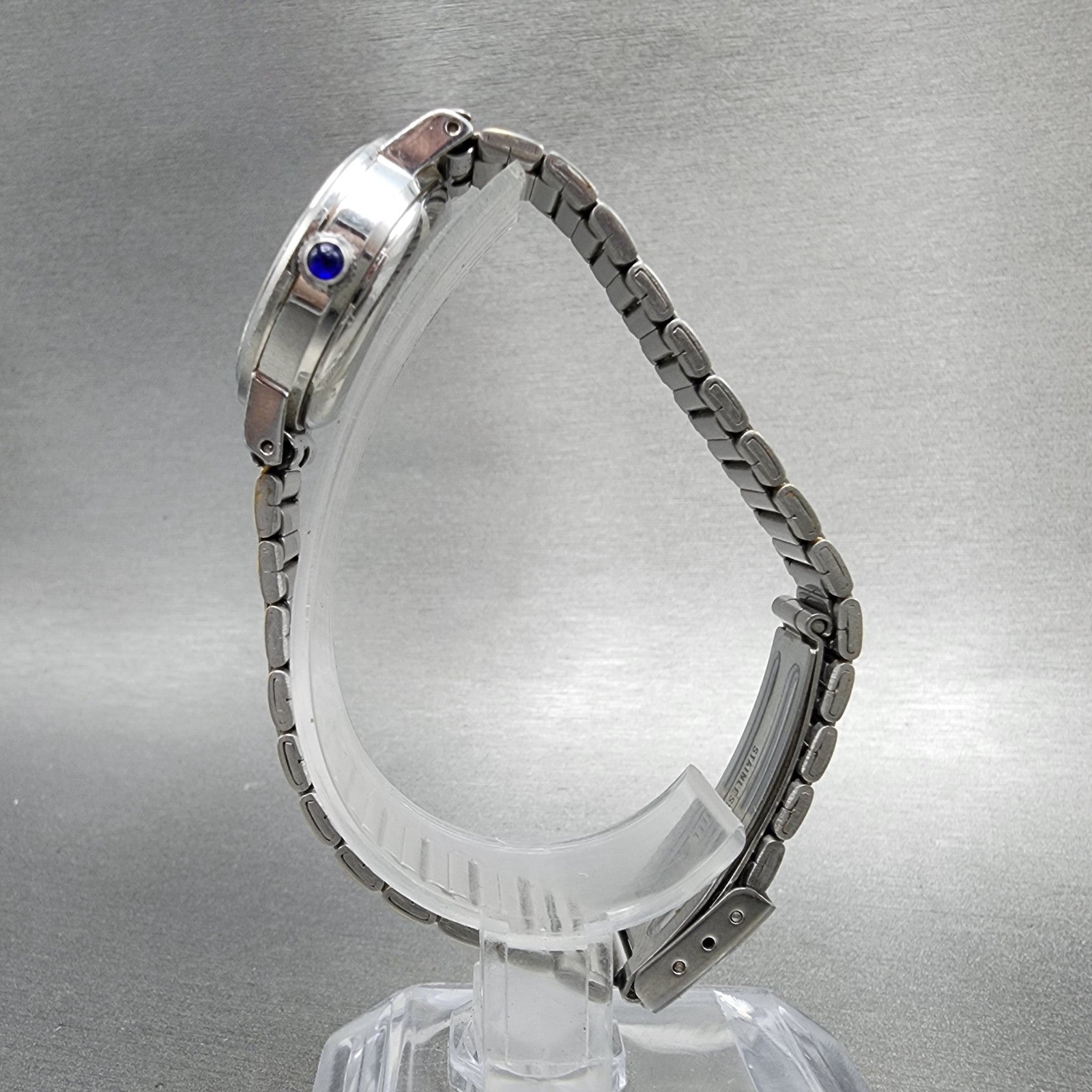 Technos Sophial Watch Women 25mm White Dial Silver Tone Round New Battery VTG6