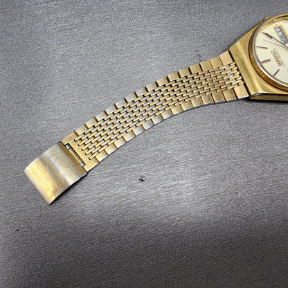 Seiko Lord quartz Watch Men 34mm Cream Dial Gold Tone Daydate 78537010 PARTS7